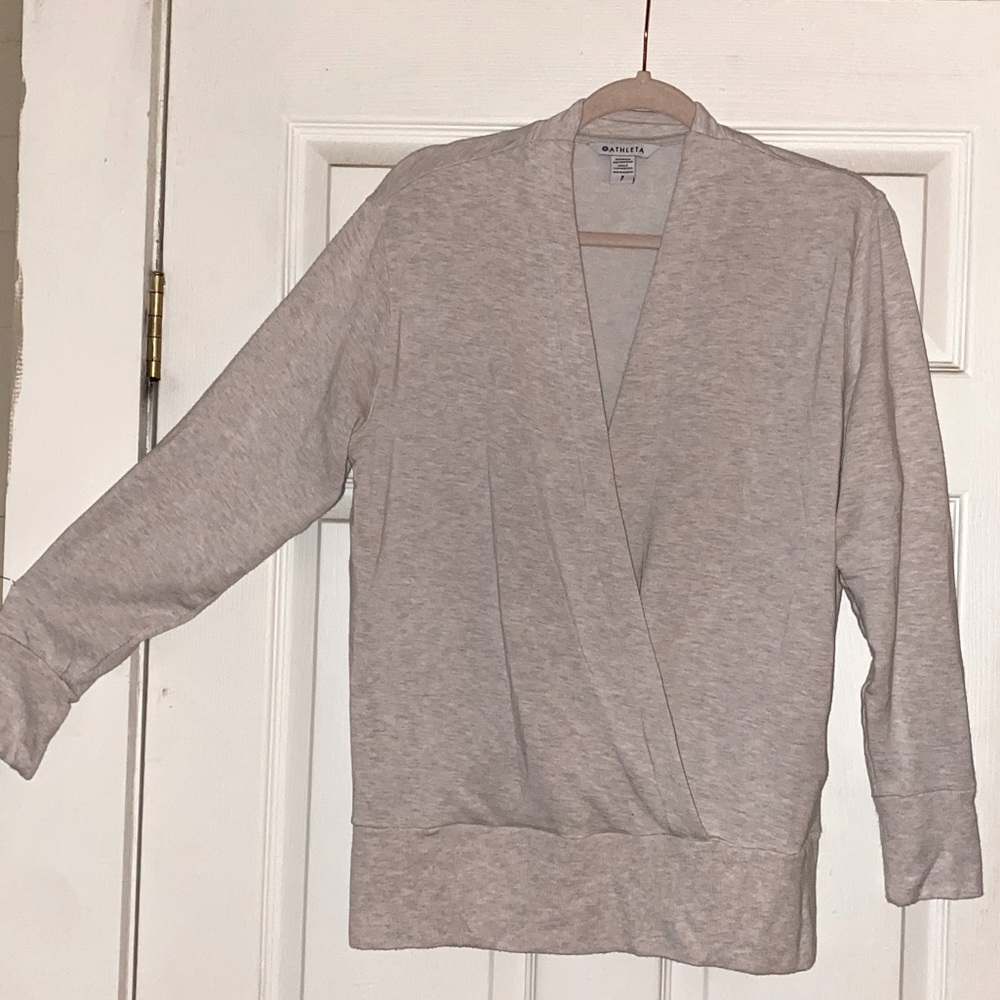 Athleta Purana V-Neck Wrap Sweatshirt